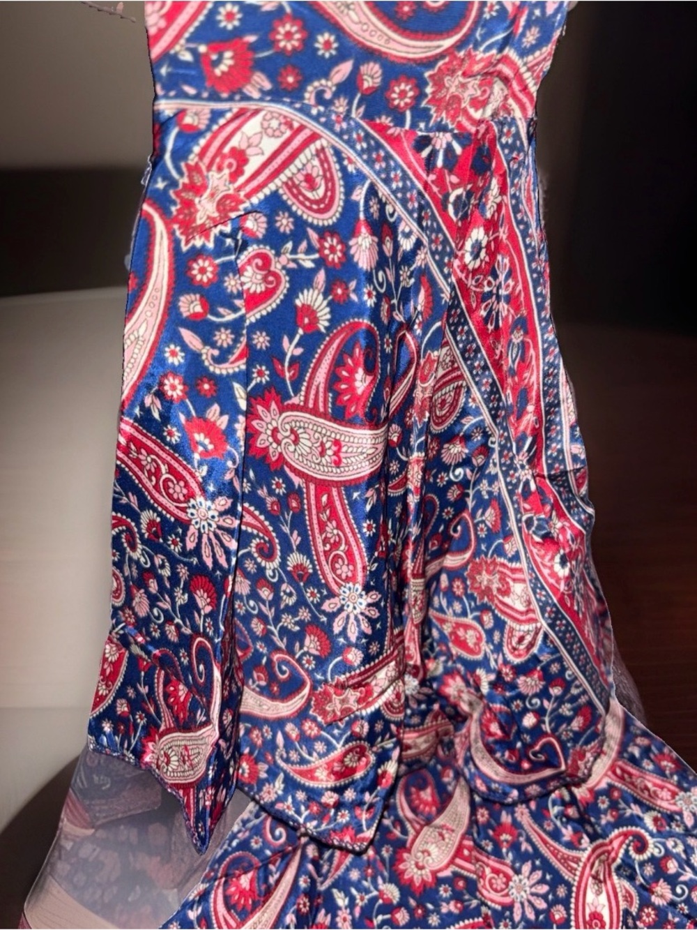 Rhea NWT Navy/Pink/Cream Paisley Boho Top and Maxi Skirt Set - Two-Piece - Picture 11 of 12